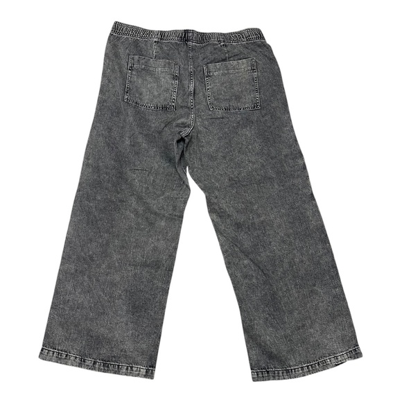 GAP High Rise Wide Leg Cargo Utility Black Pull On Jeans - Picture 3 of 6